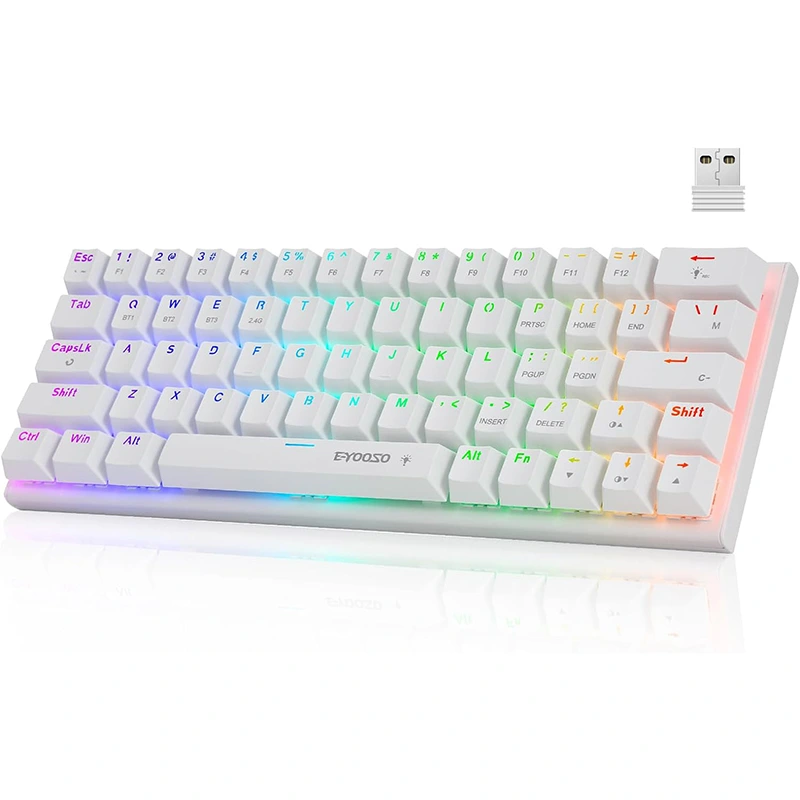 63 RGB キーワイヤレス BT 2.4GHz タイプ C メカニカル ゲーミング キーボード