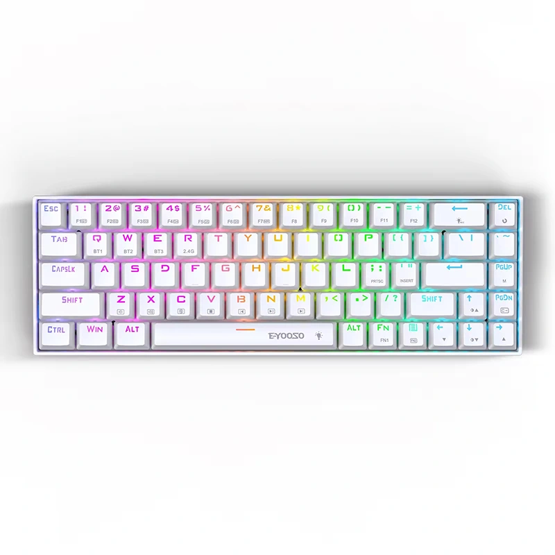 68 キー RGB ワイヤレス BT 2.4GHz メカニカル ゲーミング キーボード