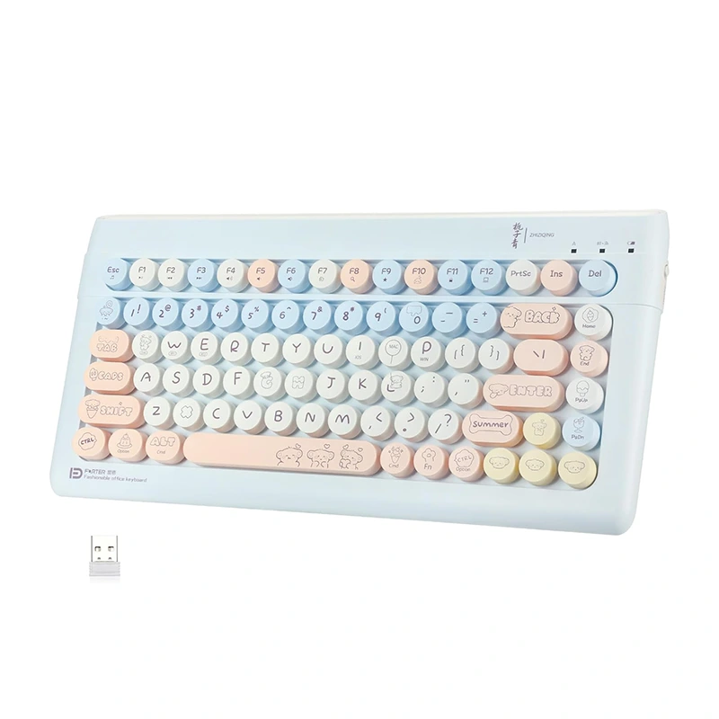 84 キー ワイヤレス キーボード Bluetooth および 2.4GHz タイプライター