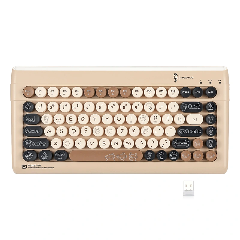 84 キー ワイヤレス Bluetooth キーボード 2.4GHz タイプライター
