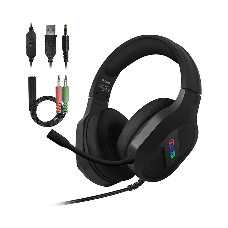 ゲーミング ヘッドセット 3.5mm 有線 RGB 調整可能