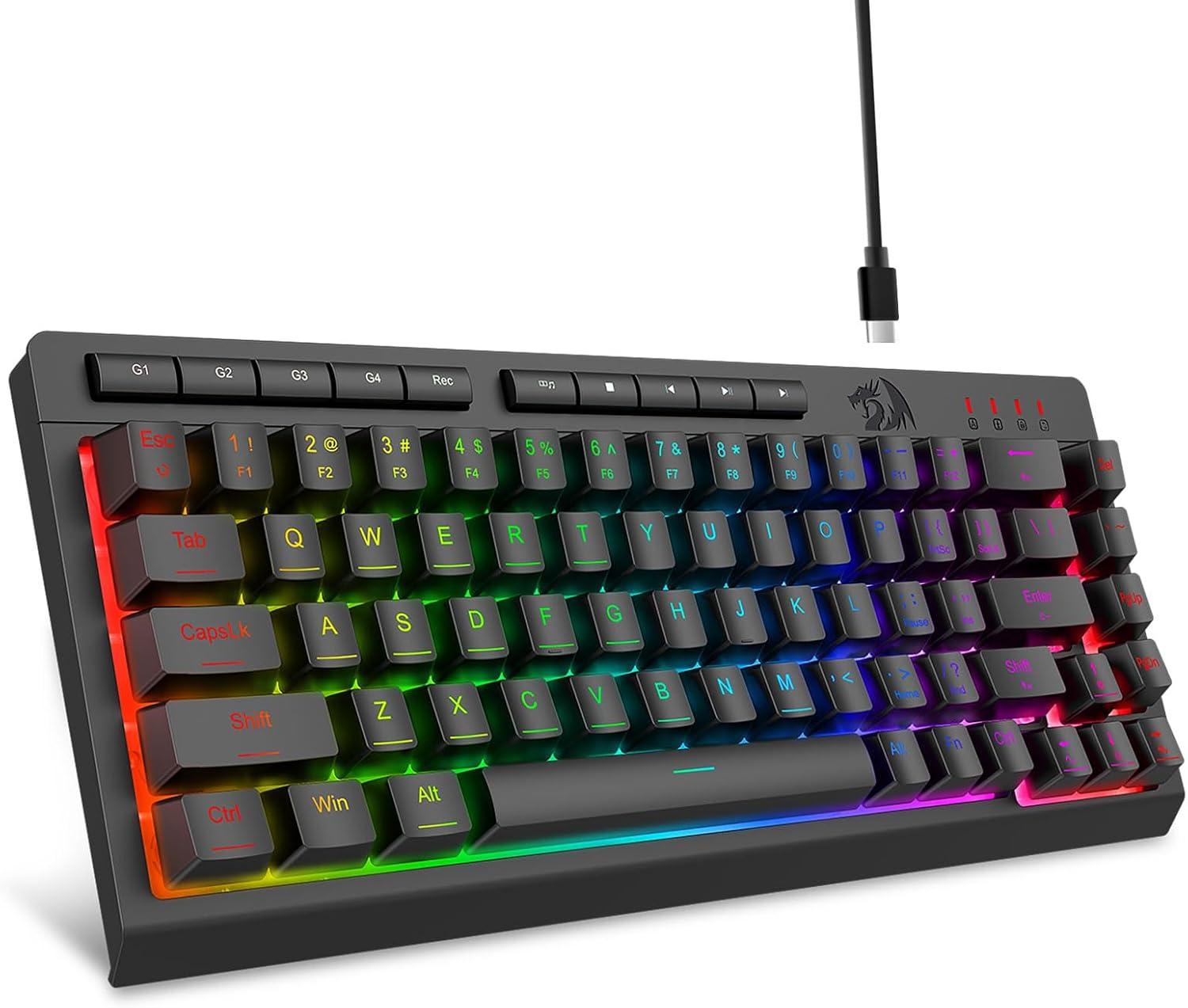 ブラック K519 有線ゲーミング RGB バックライト付きキーボード