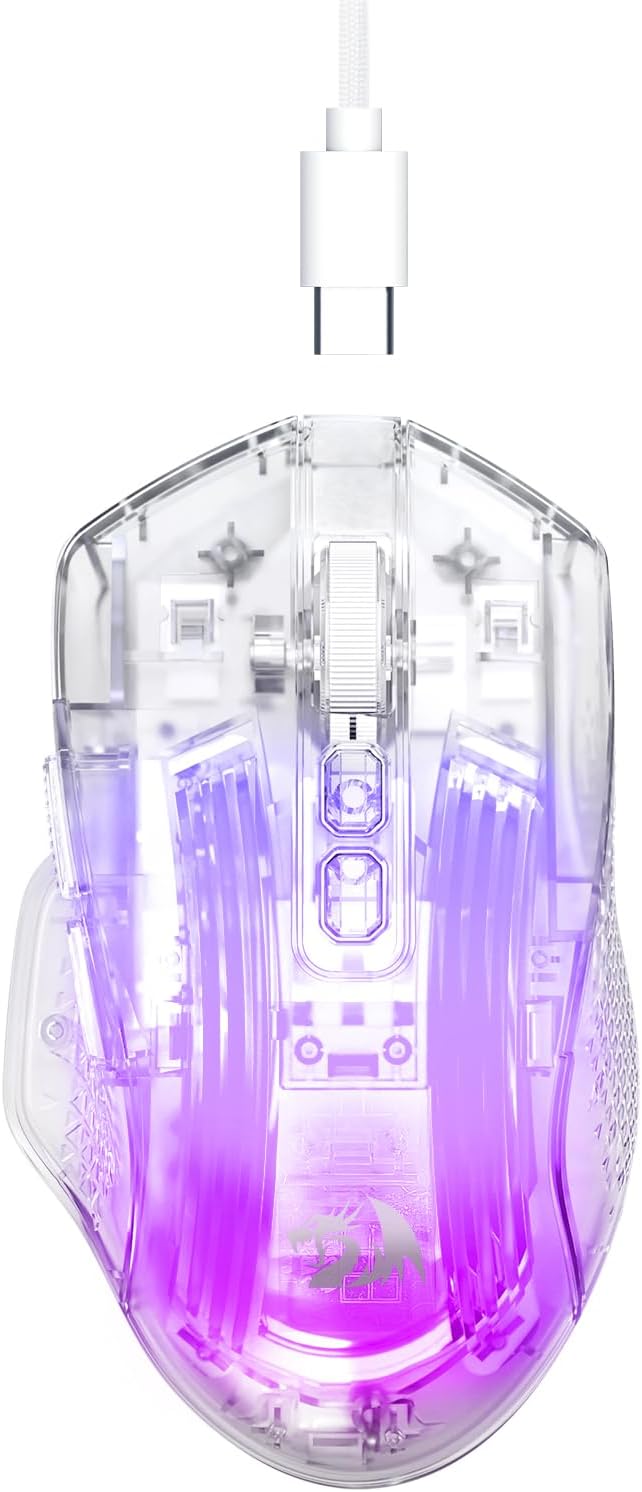 ホワイト M695CT 24,000 DPI 8 RGB LED バックライト モード有線ゲーミング マウス